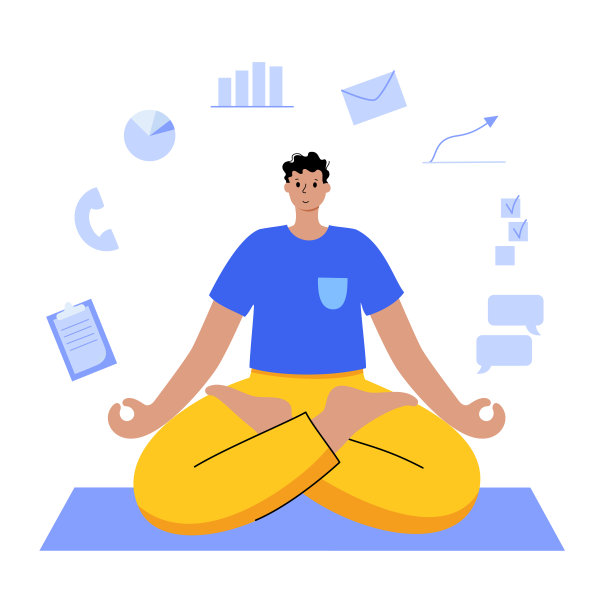 瑜伽平面矢量插图。健康的生活方式图片下载