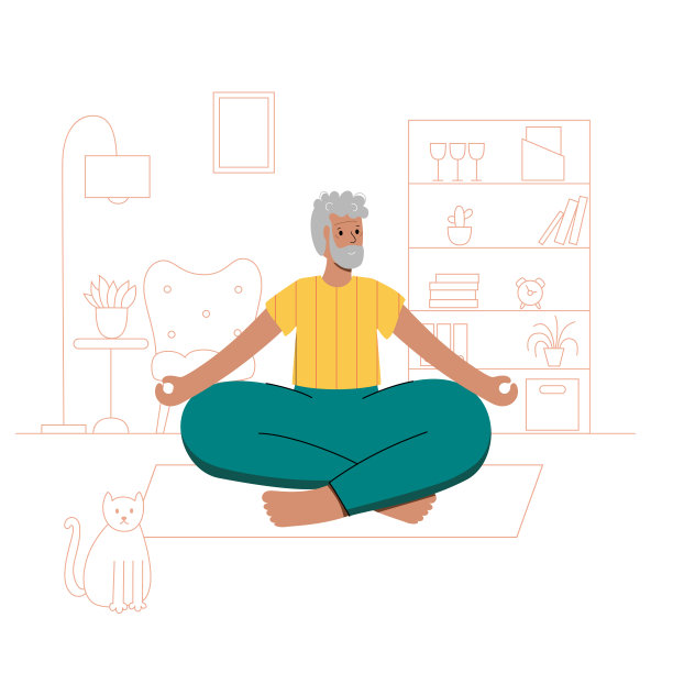 瑜伽平面矢量插图。健康的生活方式图片下载