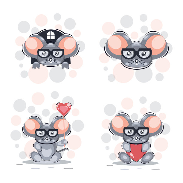 可爱的老鼠吉祥物卡通设计图片下载