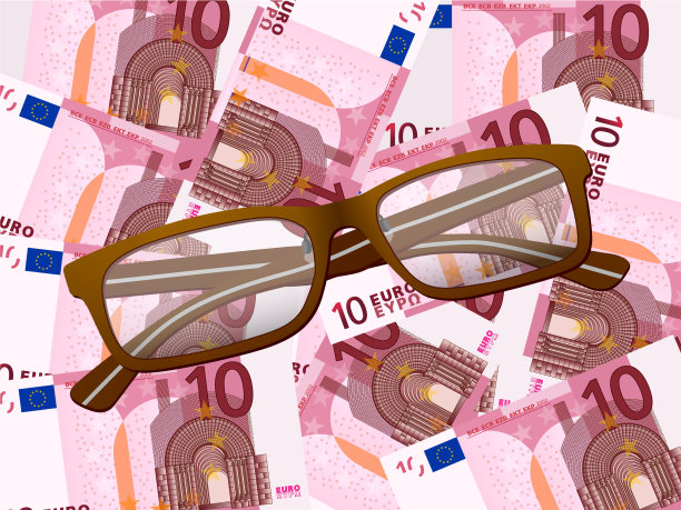 阅读眼镜在10欧元的背景图片下载