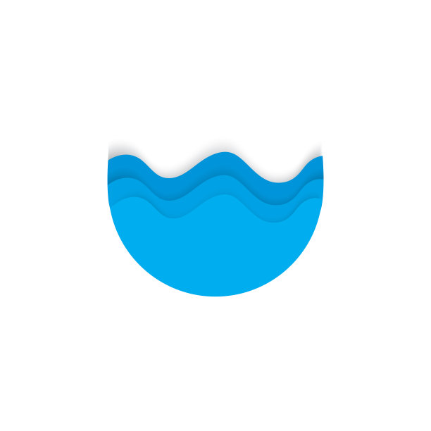 3d波浪剪纸造型装饰图片下载