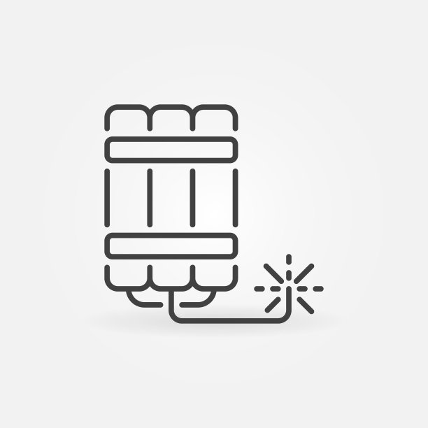 炸药概念极简线条图标图片下载