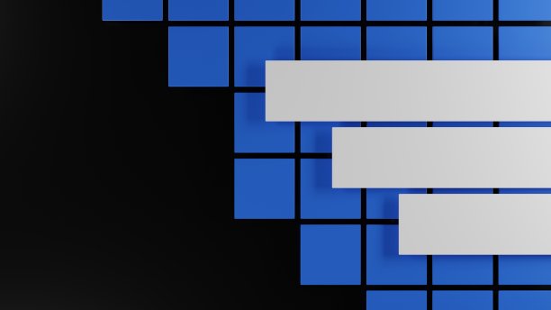 白色条和蓝色方块在黑色的基础背景图片下载