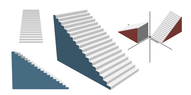 楼梯设置孤立的白色背景3d图片下载