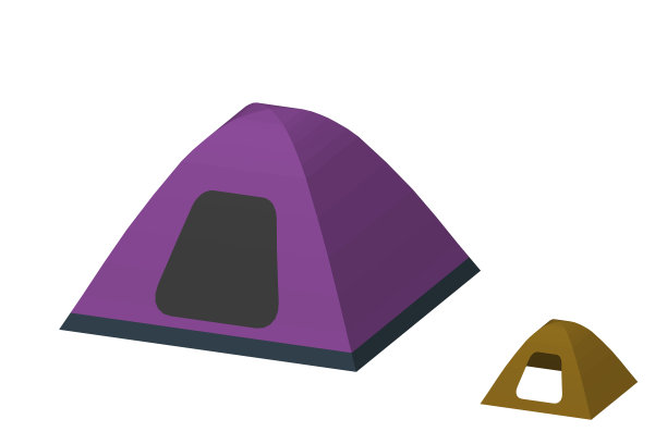 露营帐篷孤立的白色背景图片下载