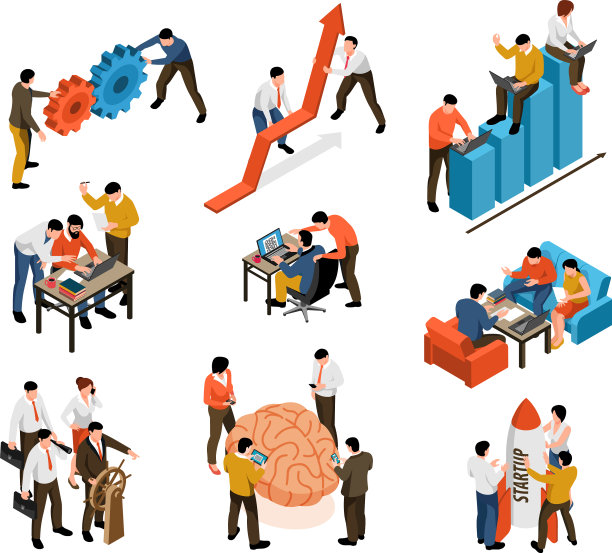 团队合作等距设置图片下载