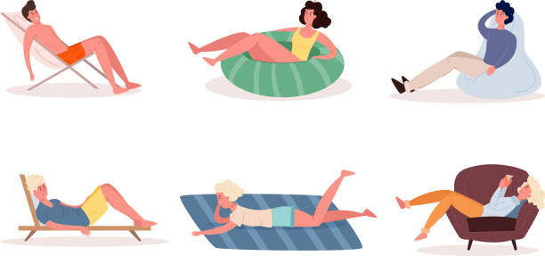 人们喜欢在扶手椅、日光浴床上休息图片下载