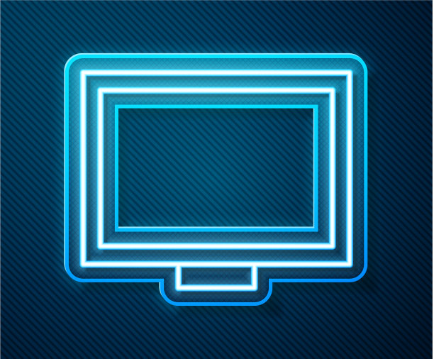 发光的霓虹灯线图片框架上的表格图标图片下载