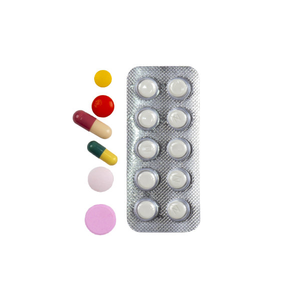 用剪切路径在白色背景下分离出片剂中的药物和药丸图片下载