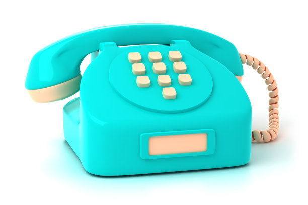 前视图的固定电话与按钮图片下载