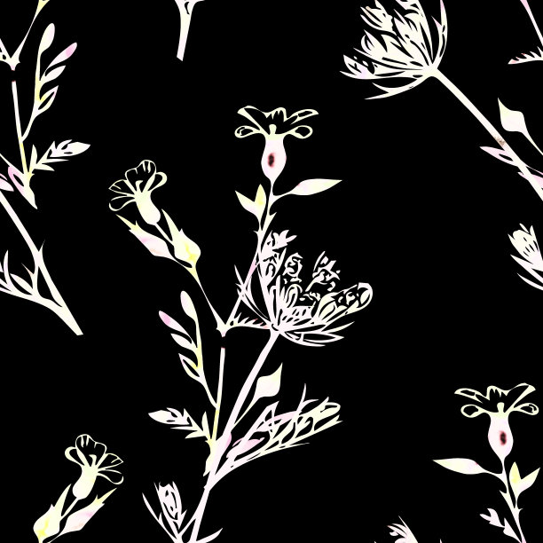 田花模板，无缝图案。图片下载