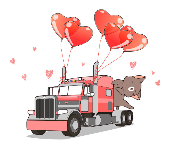 可爱的猫在卡车爱图片下载