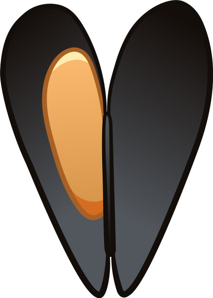 卡通风格的孤立开贻贝图片下载