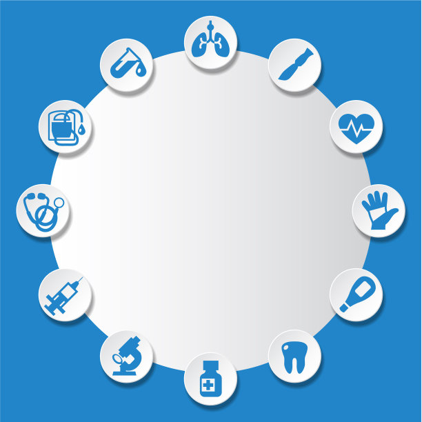 药店海报与平面图标图片下载