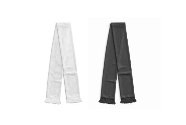 空白黑白针织足球围巾模型，俯视图图片下载