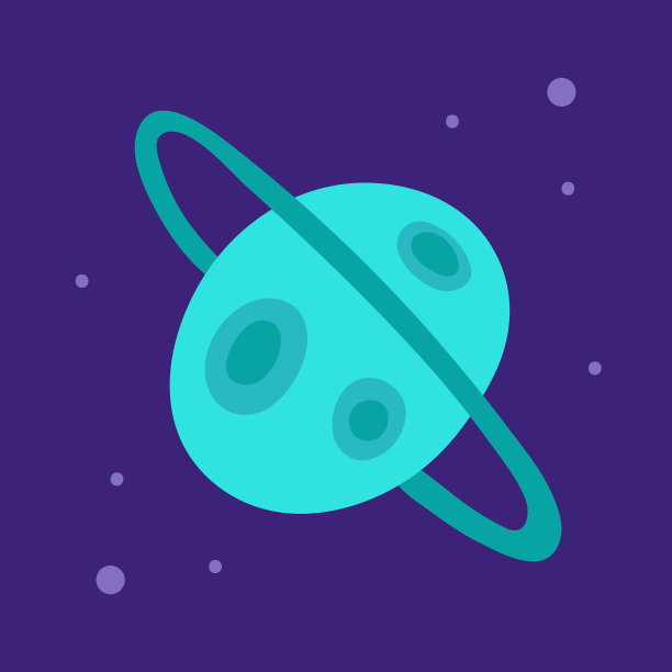 绿色星球。空间矢量平面插图，元素，贴纸，图标，形状。孤立在黑暗背景。宇宙，星系，科学，具体化。占星术。简单的设计。卡。图片下载