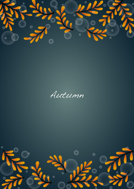 黄色的叶子框架向量与溅水背景装饰在秋季季节。图片下载