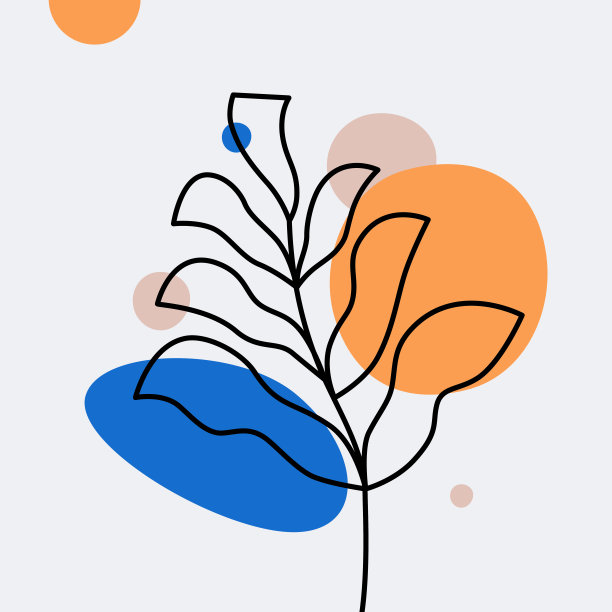 矢量抽象设计模板和插图在极简线性风格-极简现代艺术-怪物叶-抽象t恤印花-美丽和时尚概念图片下载