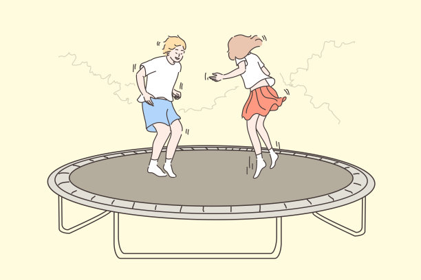 娱乐，乐趣，跳跃儿童，友谊，童年的概念素材图片