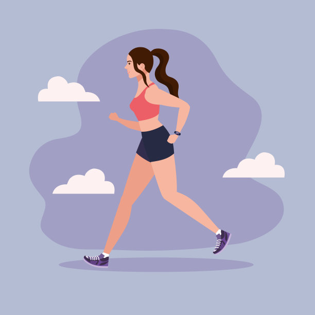 女人跑步，女人穿运动服慢跑，女运动员，运动型的人图片下载