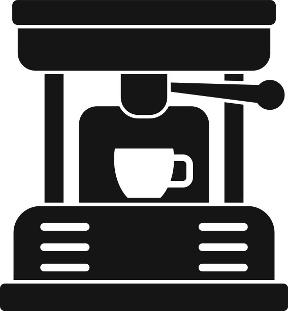 咖啡机杯图标简约风格图片下载