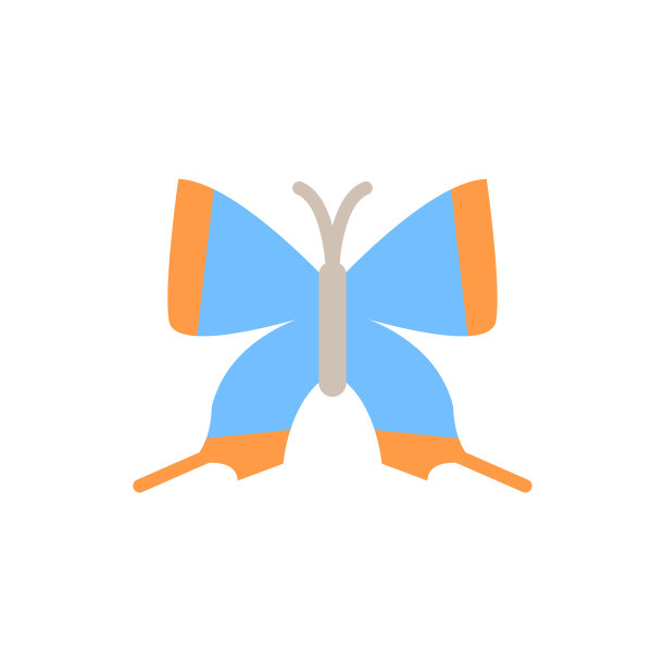 蝴蝶,昆虫图标。简单的颜色矢量元素鳞翅目图标用户界面和用户体验，网站或移动应用程序图片下载
