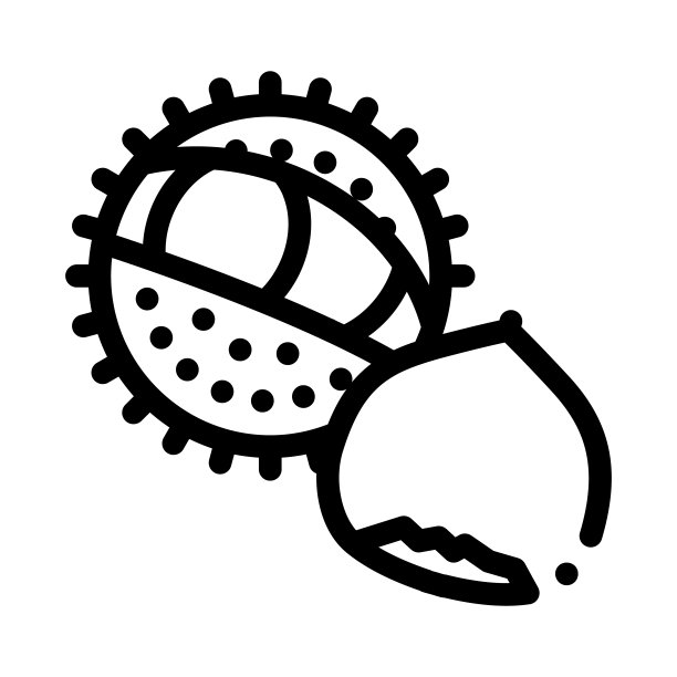 栗子图标矢量轮廓插图图片下载