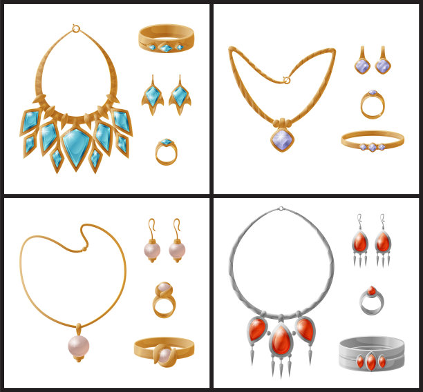 镶嵌着宝石的昂贵豪华珠宝图片下载