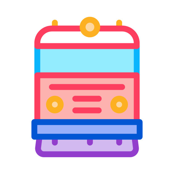 火车运输图标矢量轮廓插图图片下载