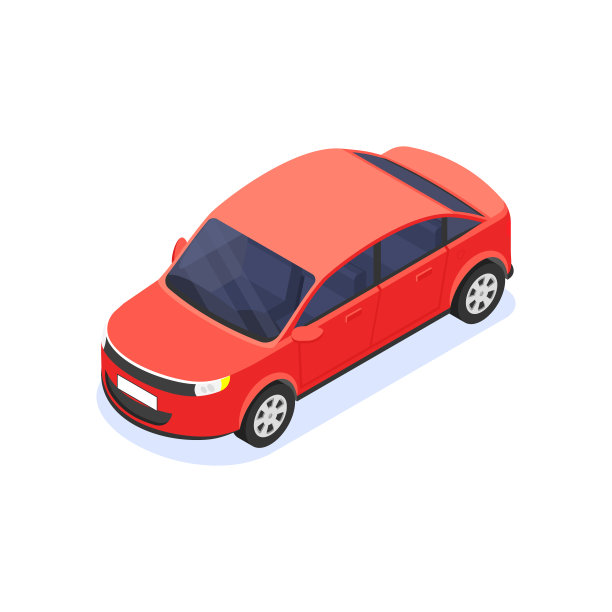 红色汽车孤立在白色背景上。图片下载