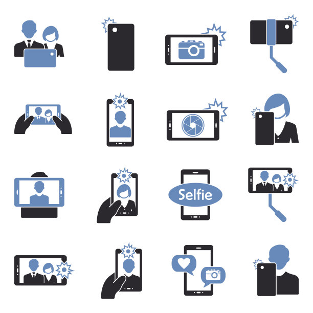 有问题的图标。双色调平面设计。矢量插图。素材图片