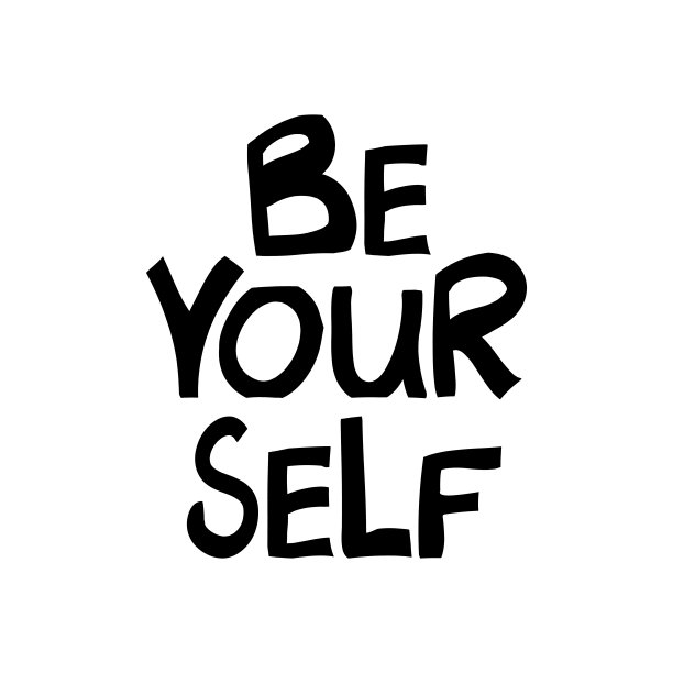 做你自己。动机报价。可爱的手写字母在现代斯堪的纳维亚风格。孤立在白色背景上。矢量插图。图片下载