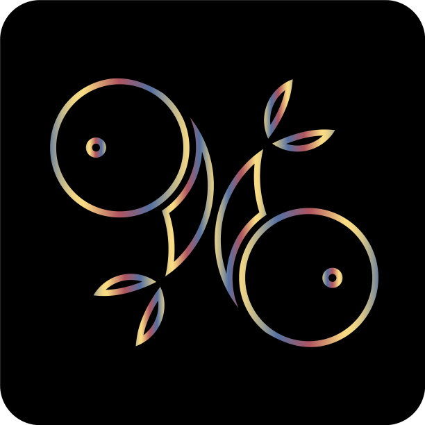 黄道星座星座双鱼座粗线图标图片下载