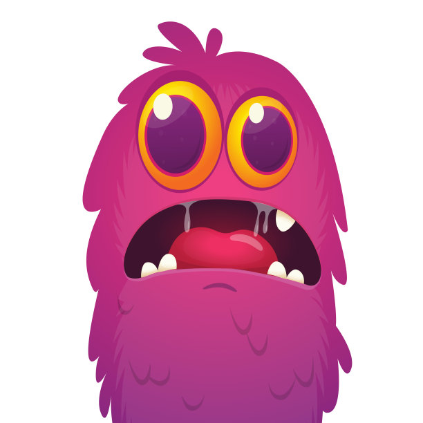 滑稽的卡通怪兽表情。矢量怪物生物化身图片下载