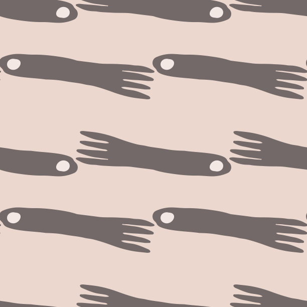 粉红色背景上的创意叉无缝图案。厨房纺织品壁纸。图片下载