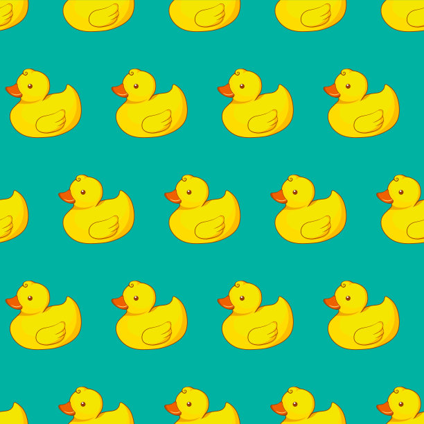 向量无缝模式与黄色鸭子图片下载
