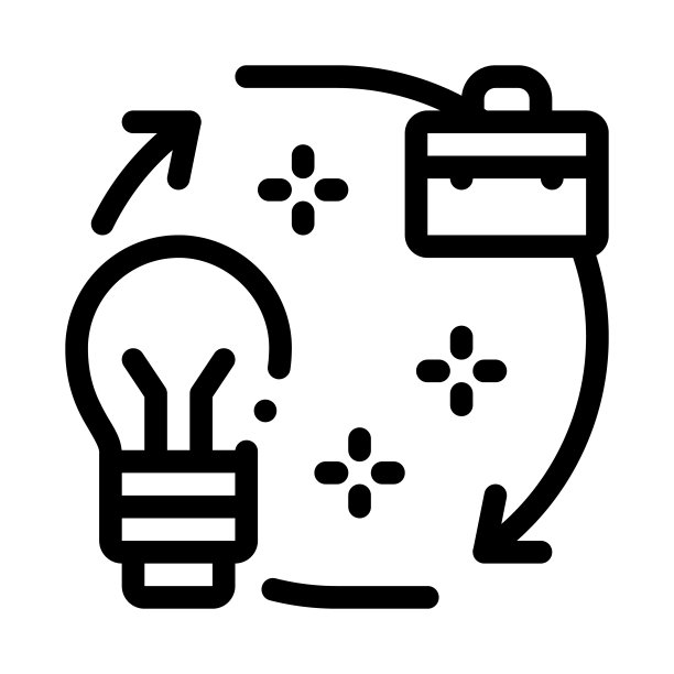 商务创意圆形箭头图标矢量轮廓插图图片下载