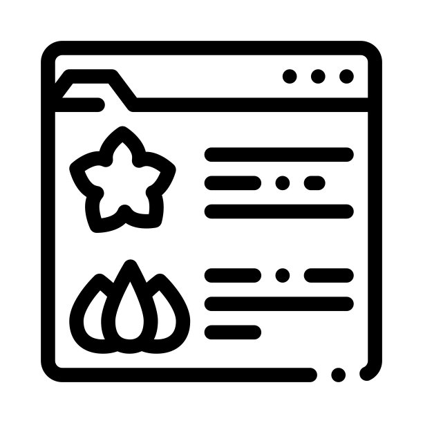 花店网站图标矢量大纲插图图片下载