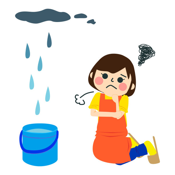 担忧的女人与漏水问题图片下载