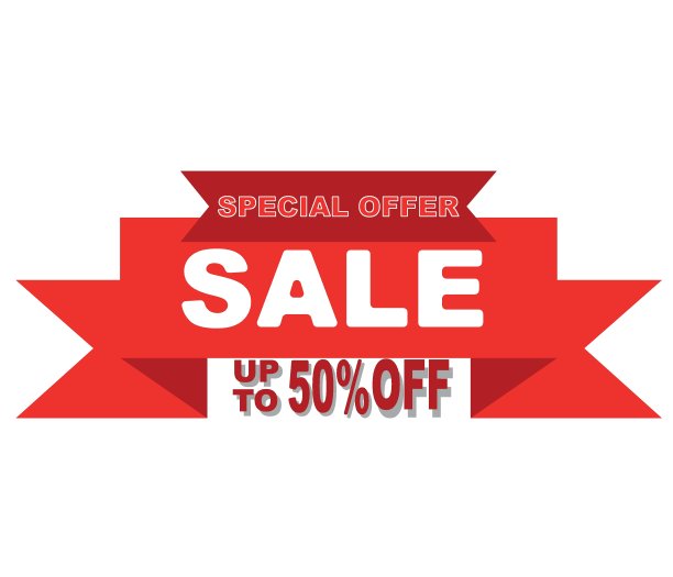 特价销售标签。提供折扣价格标签和平面设计。大折扣购物概念图形，横幅，向量。图片下载