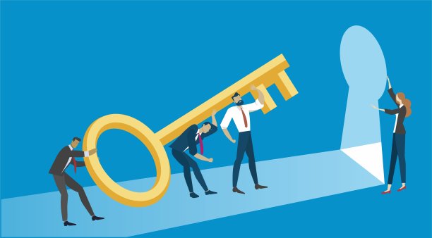 成功的金钥匙。矢量插图。图片下载