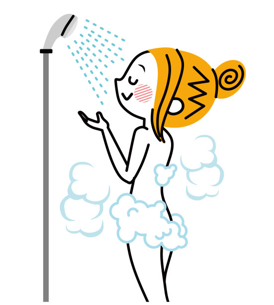 洗澡的女人。图片下载