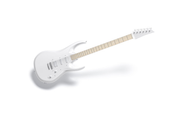 空白的白色电吉他模拟，没有重力图片下载
