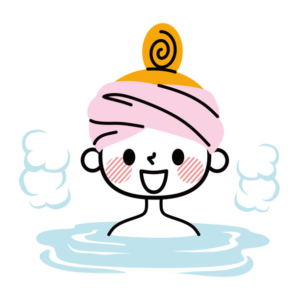 一个女人洗澡的插图。图片下载