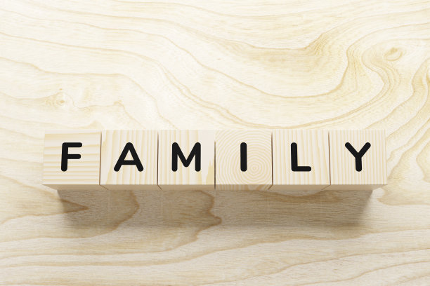 木块上的家庭单词。图片下载