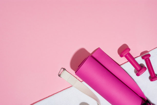 运动健身平铺配件背景，俯视图，拷贝空间图片下载