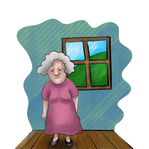 年长妇女被困在家里隔离图片下载