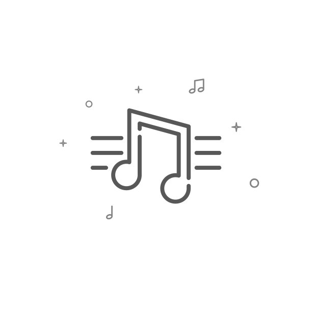 音符简单的矢量线图标。符号,象形图,信号。光背景。可编辑的中风图片下载