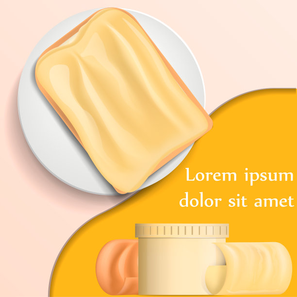 黄油卷曲块板横幅，写实风格图片下载