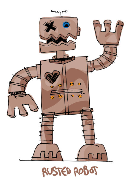 奇怪的生锈的机器人图片下载